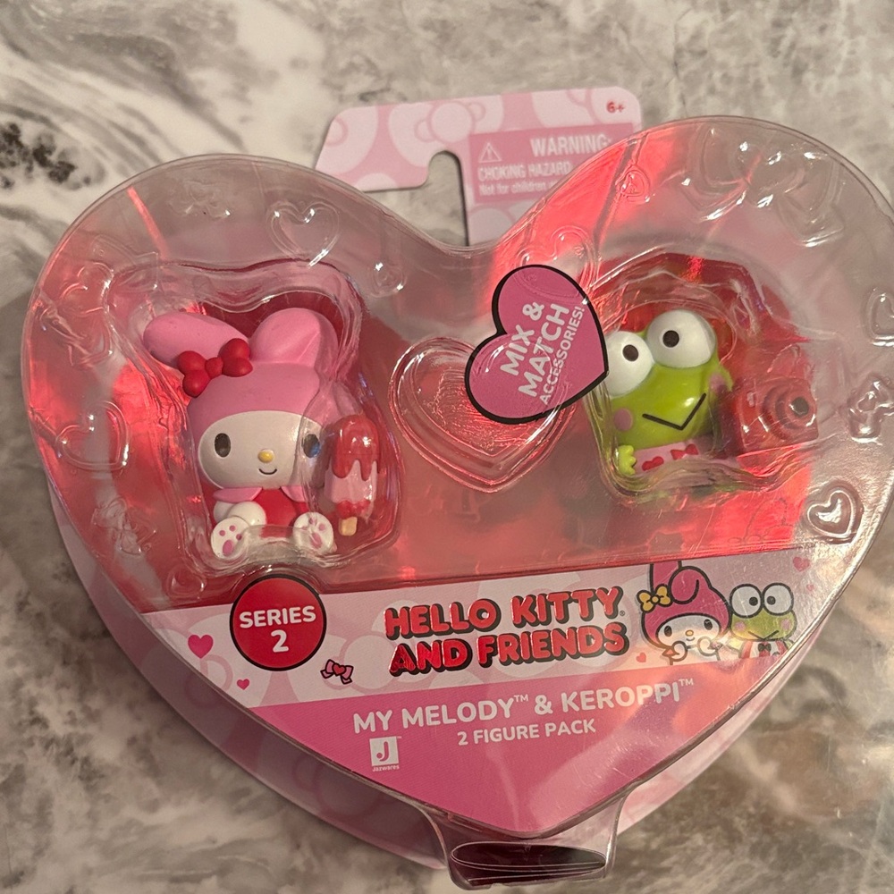 Hello Kitty My Melody & Keroppi Figure Pack - Pink and Green